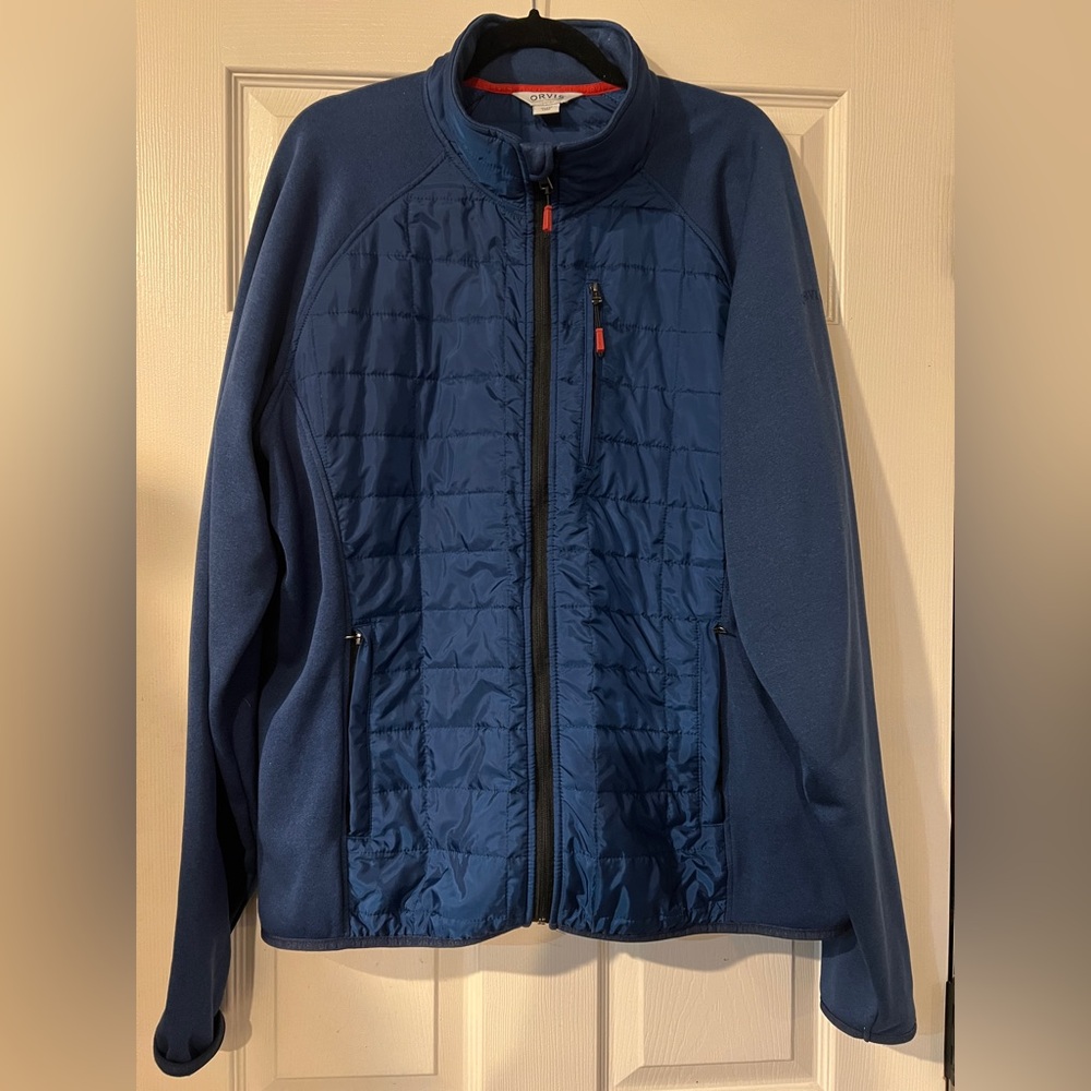 Orvis Men’s Blue Performance Quilted Full Zip Long Sleeve Classic Jacket XL